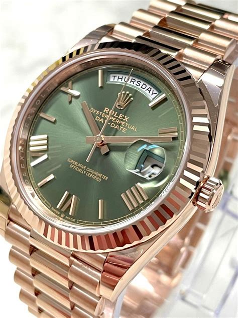 rose gold olive rolex|Rolex rose gold watch men's.